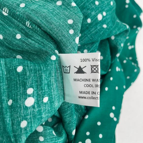 MODCLOTH X COLLECTIF Jumpsuit Size 2 Green Dots Retro Pinup Away You Go Vintage - Picture 13 of 14